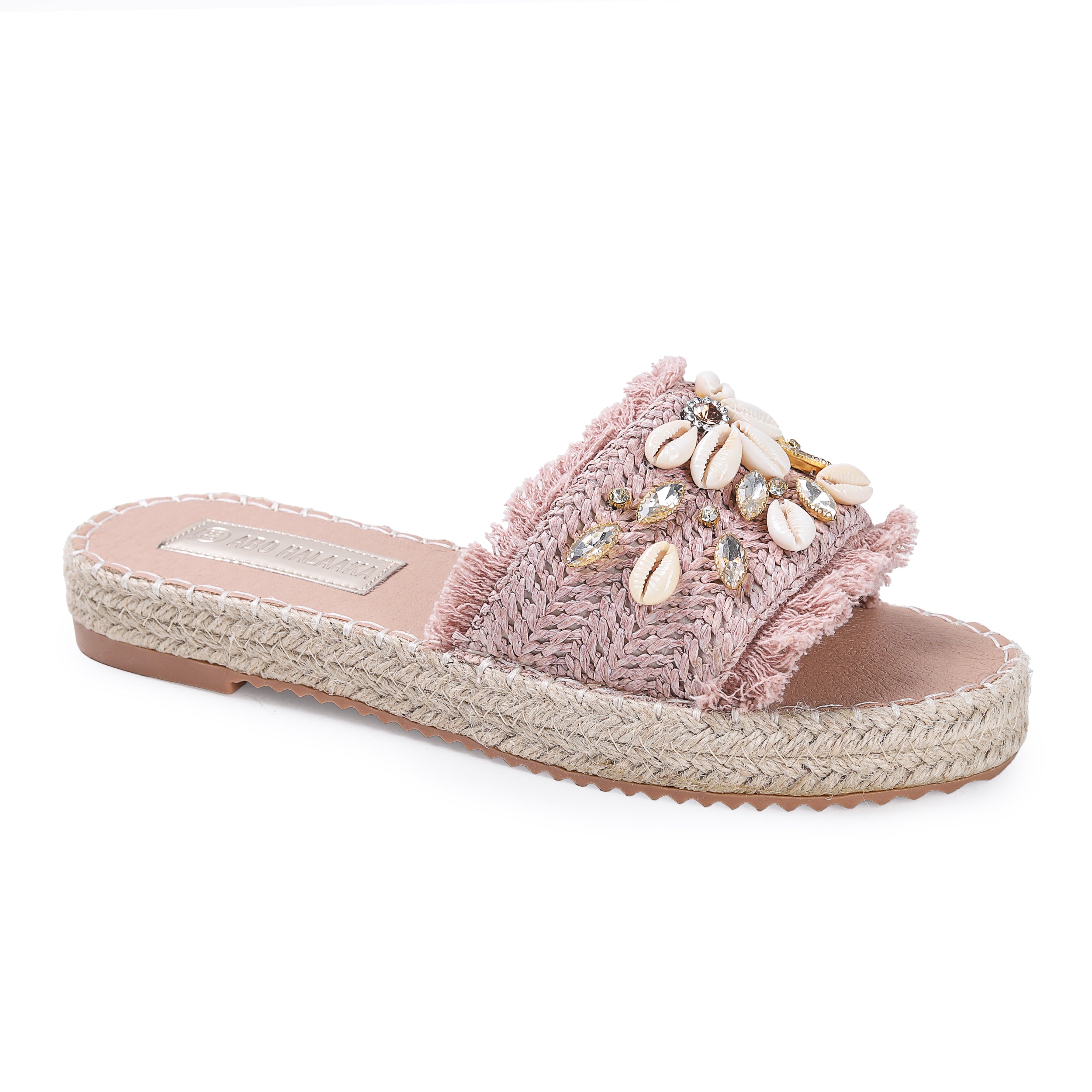 Colored Raffia Slipper For Women -119