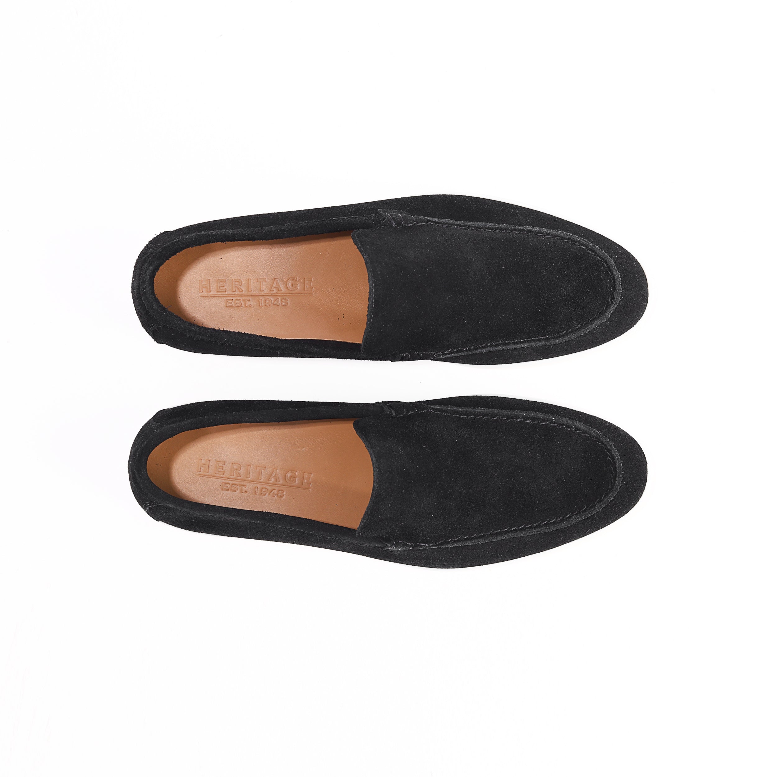 Heritage Suede Flat Loafers For Men Black
