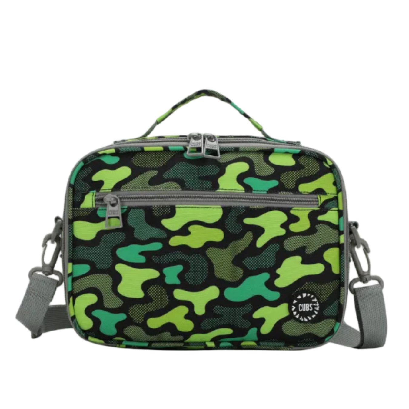 Neon Green Camo Lunch bag