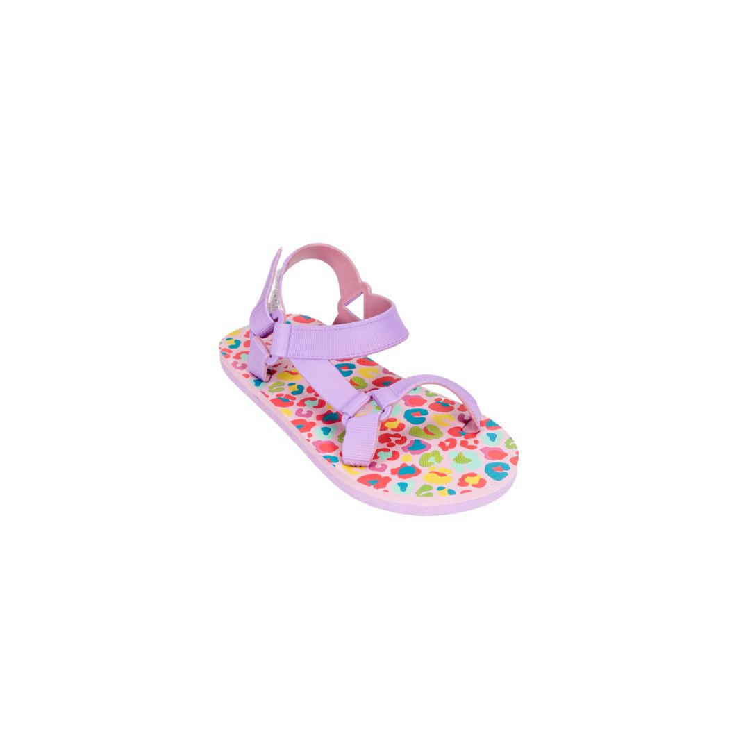 PURPLE LEOPARD GIRLS SLING CUBS SANDAL