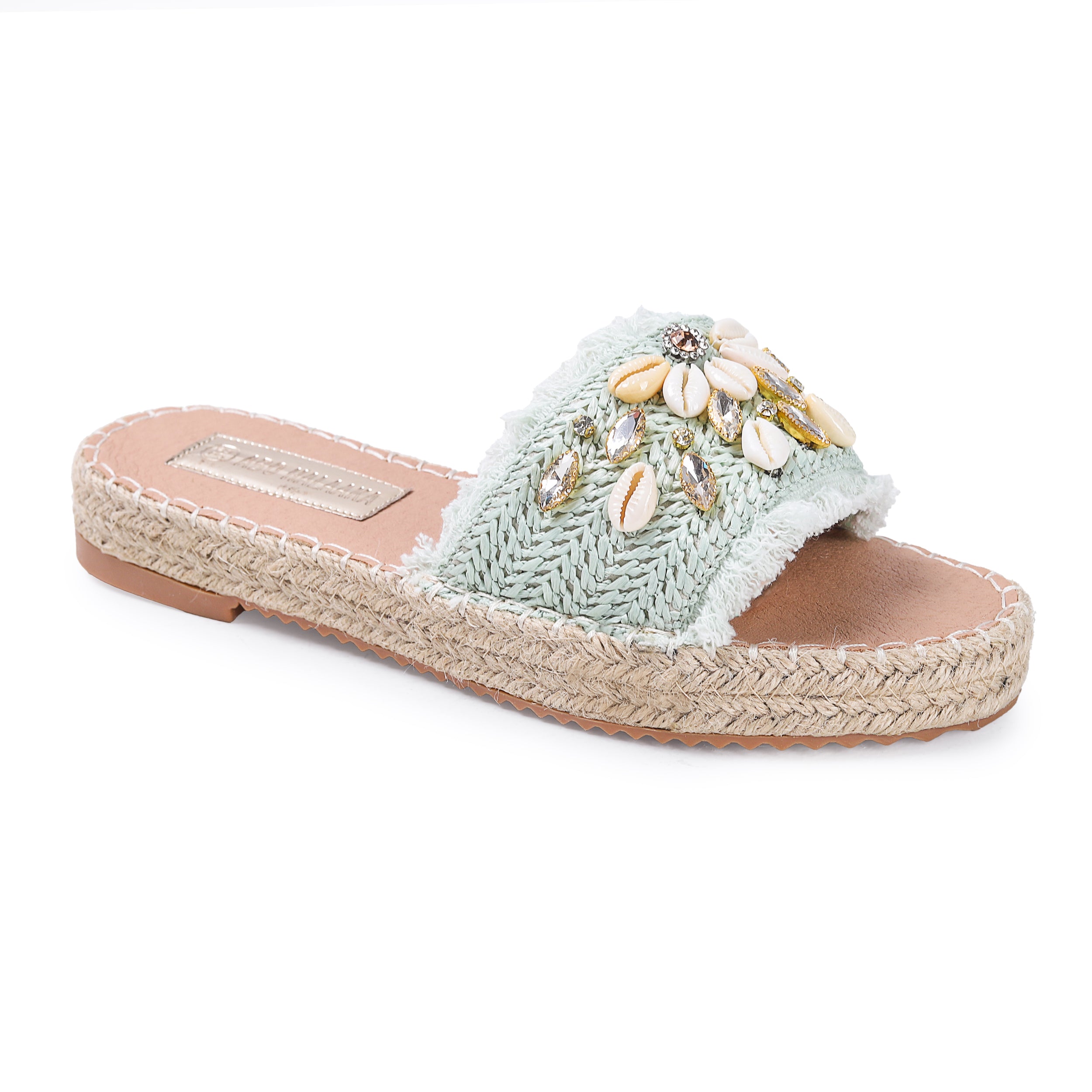 Colored Raffia Slipper For Women -119