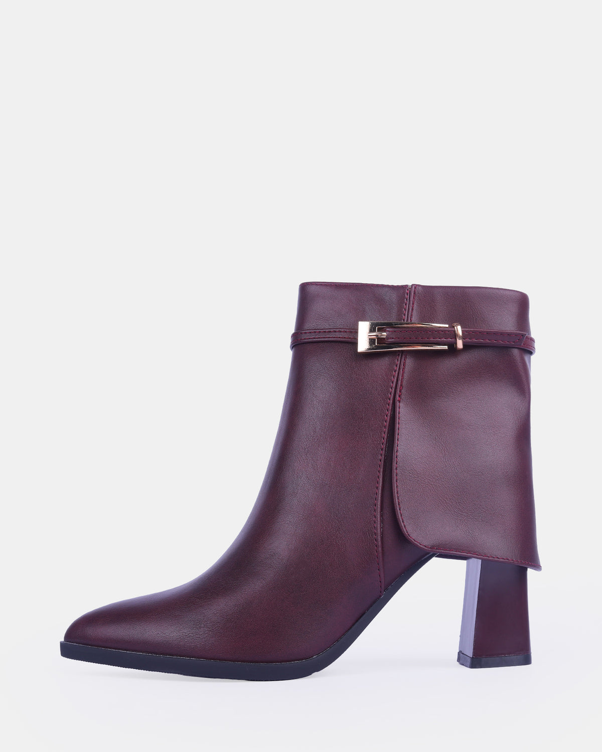 Women's Buckle Strap Block Heel Ankle Boots