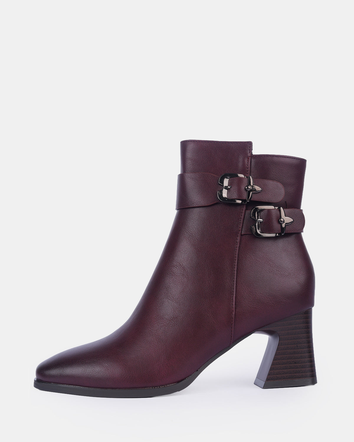 Women's Double Buckle Block Heel Ankle Boots
