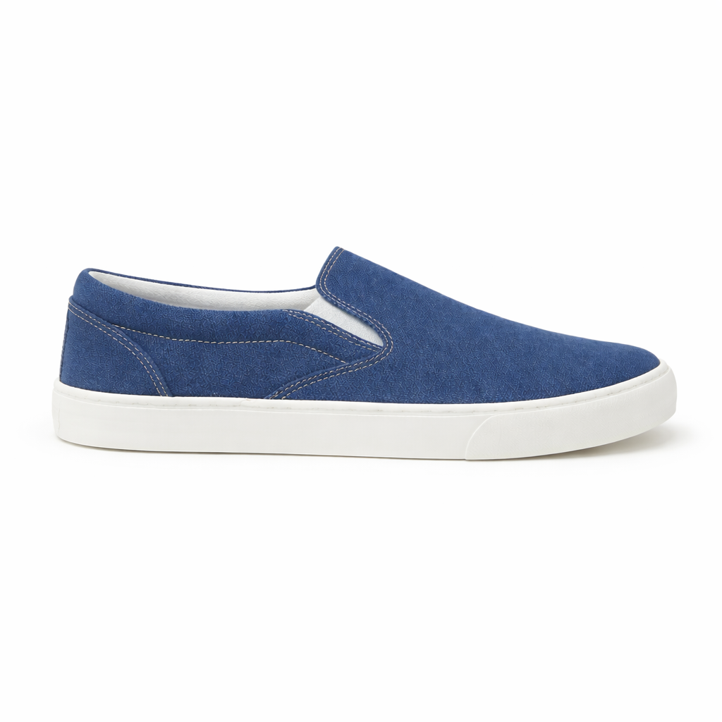 Navy Canvas Slip-On Shoes for Men