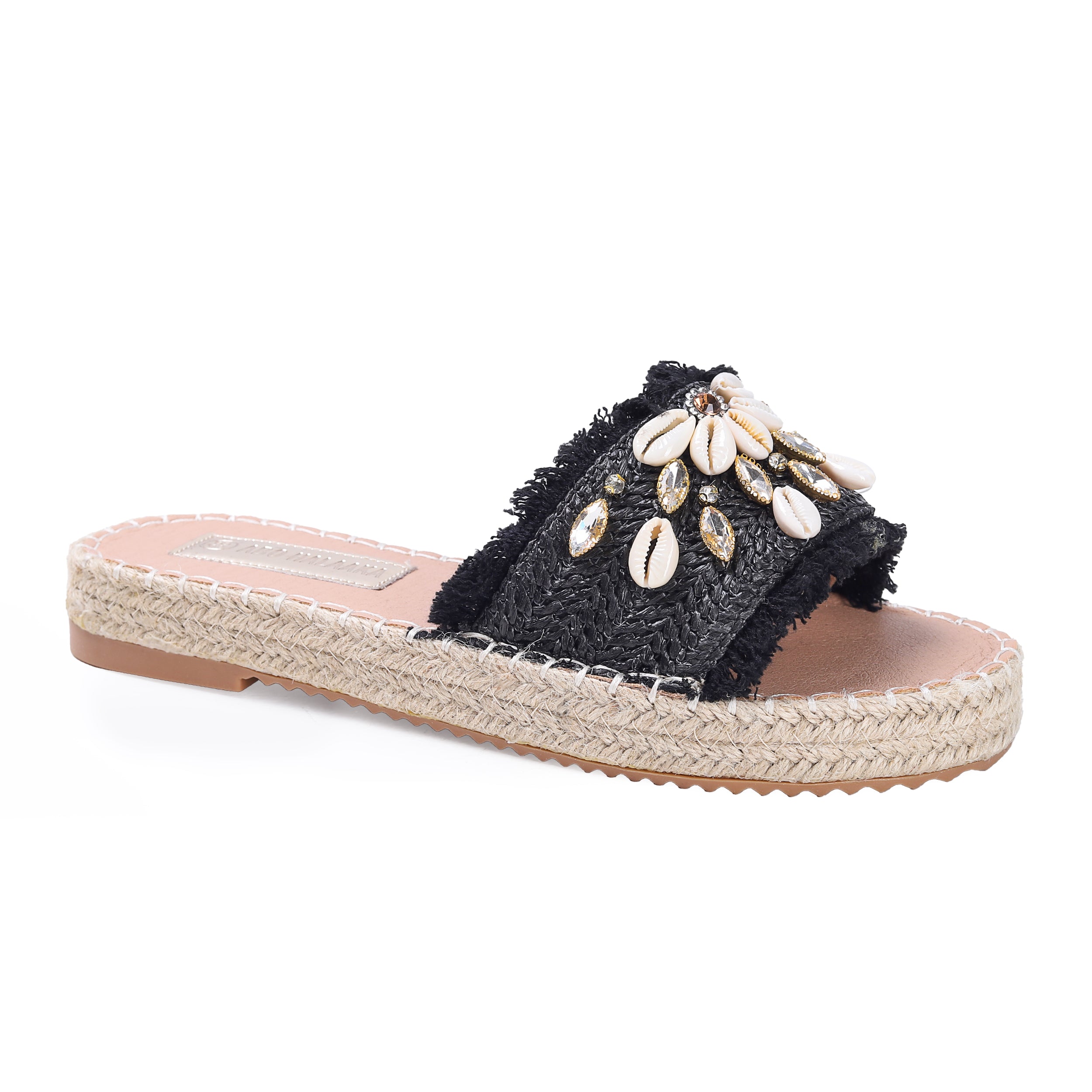 Colored Raffia Slipper For Women -119