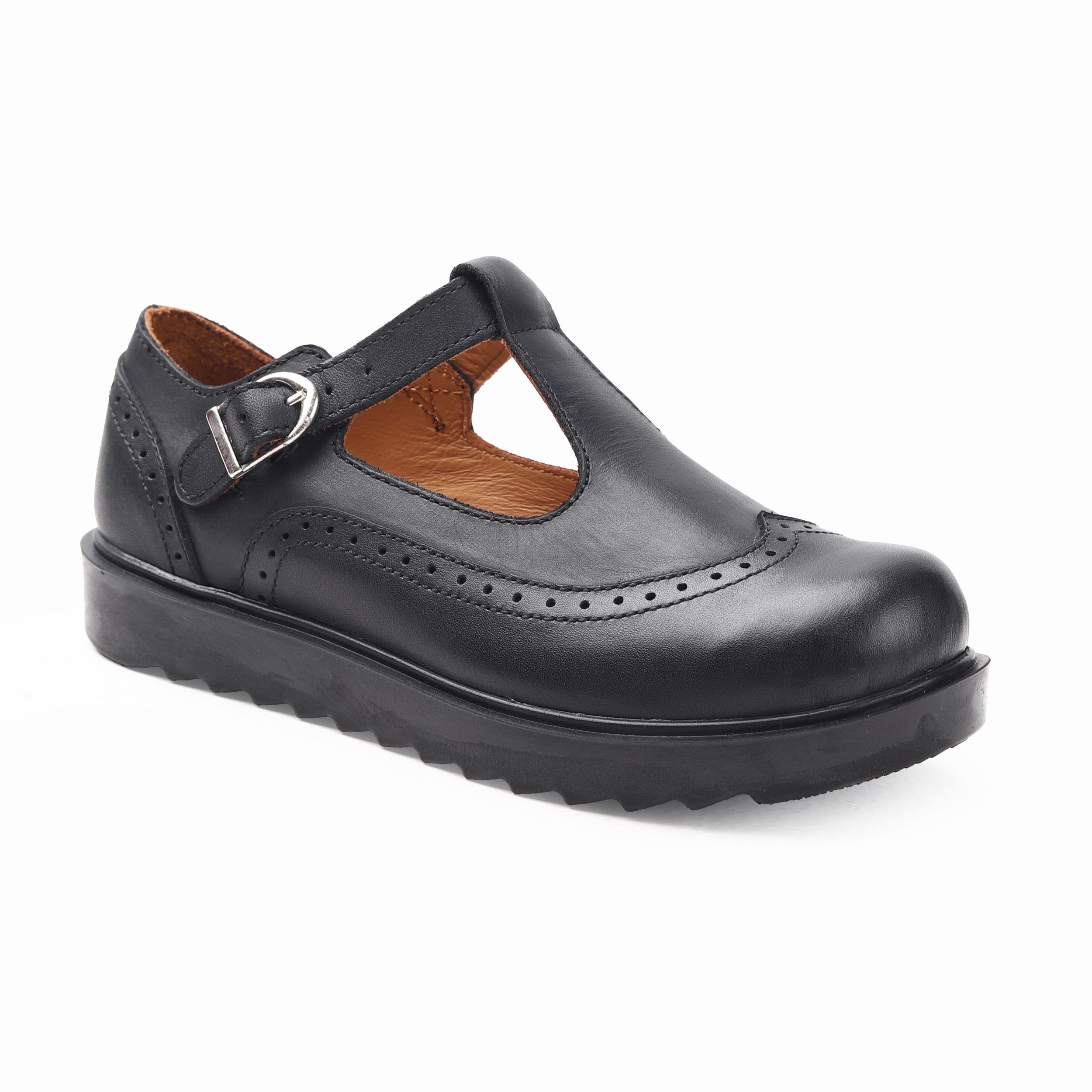 Black Shoes with Pull Tab for Kids(M) L608