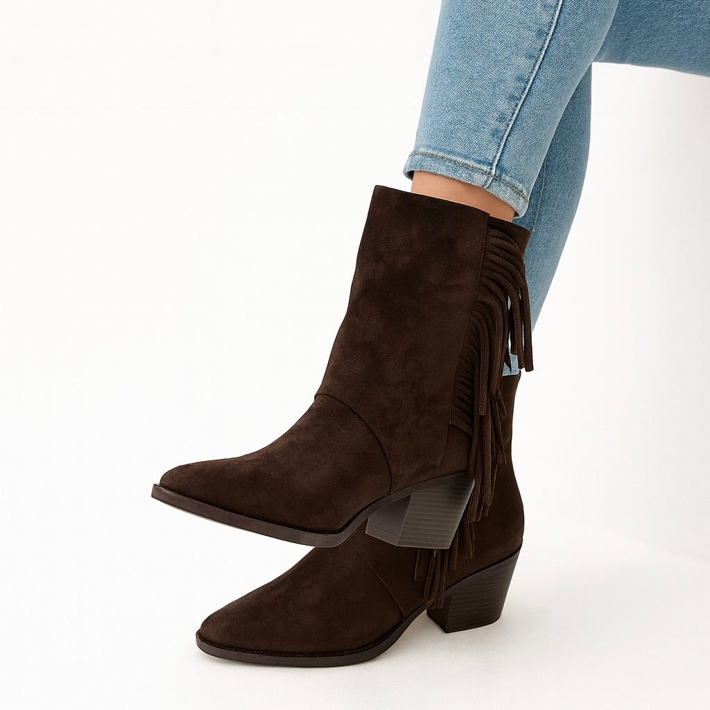 Suede Ankle Boot For Women P6 Brown