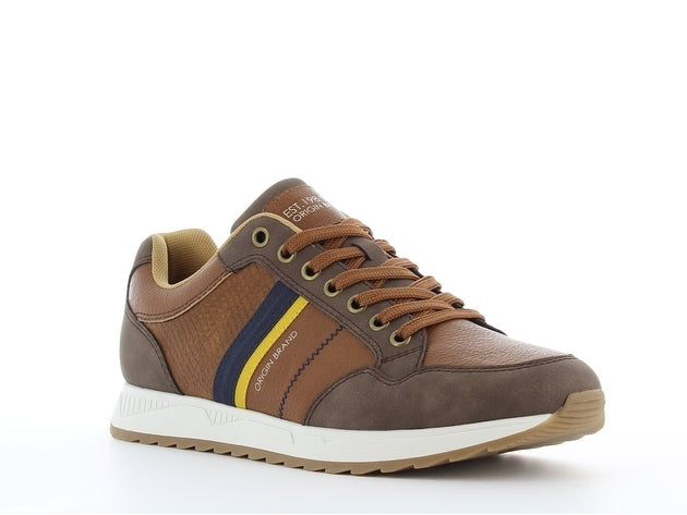 Sprox Leather Heel-Tab Lace-Up Sneakers For Men 521962