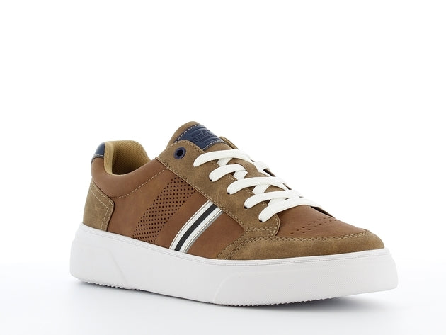 Sprox Leather Heel-Tab Lace-Up Sneakers For Men 526182