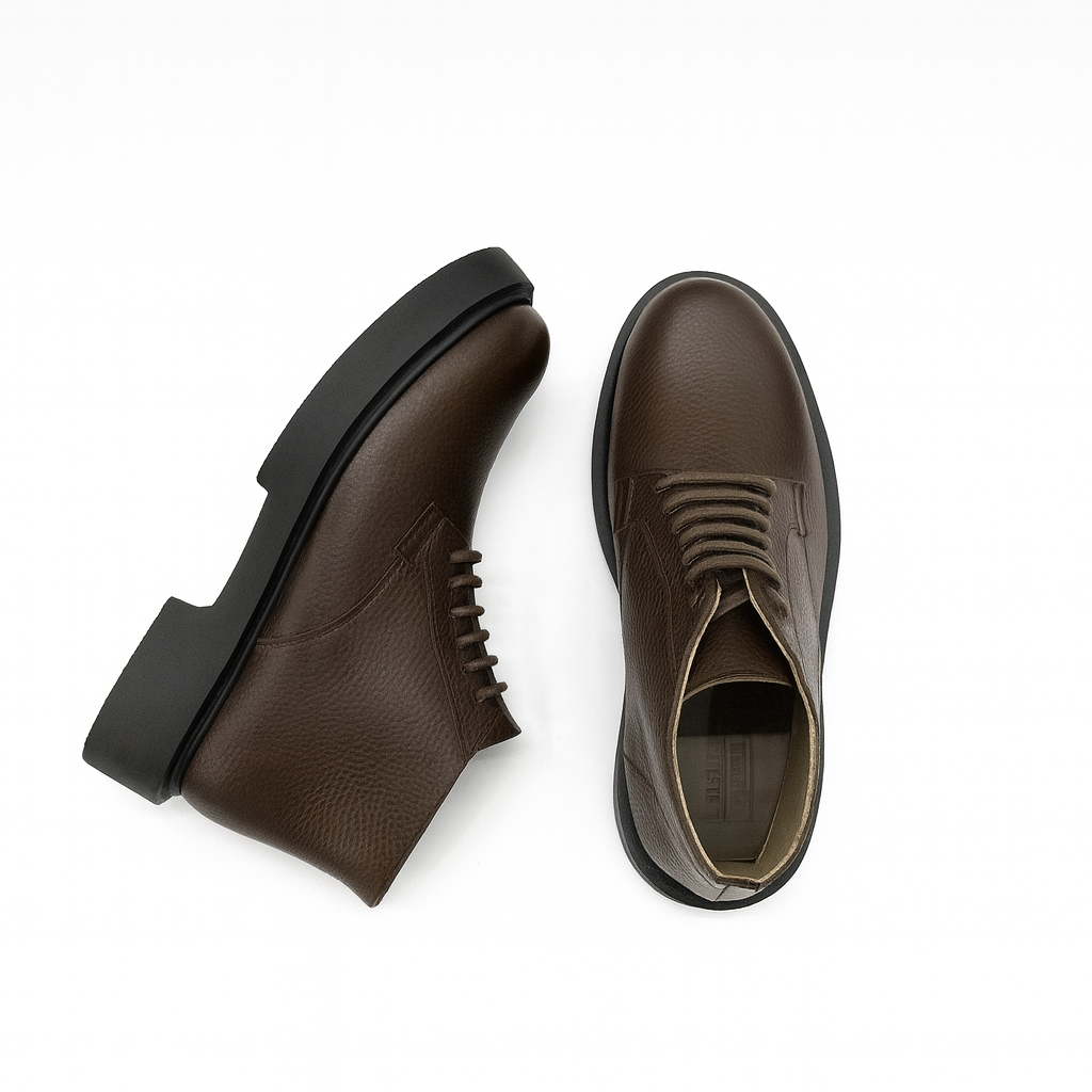 Leather Ankle Boot For Men Brown