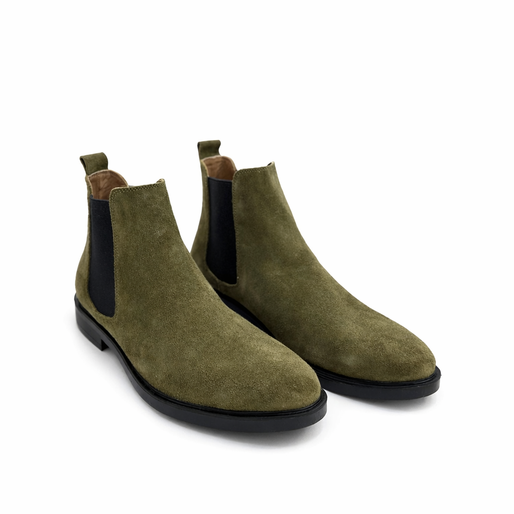 Suede Ankle Boot For Men Olive