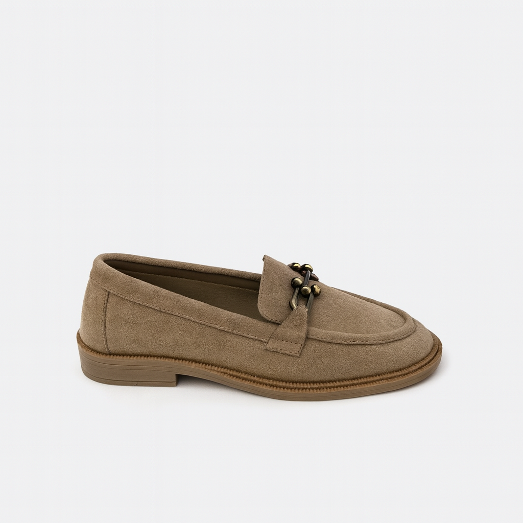 Loafers Suede Flat Women 519 Caffe