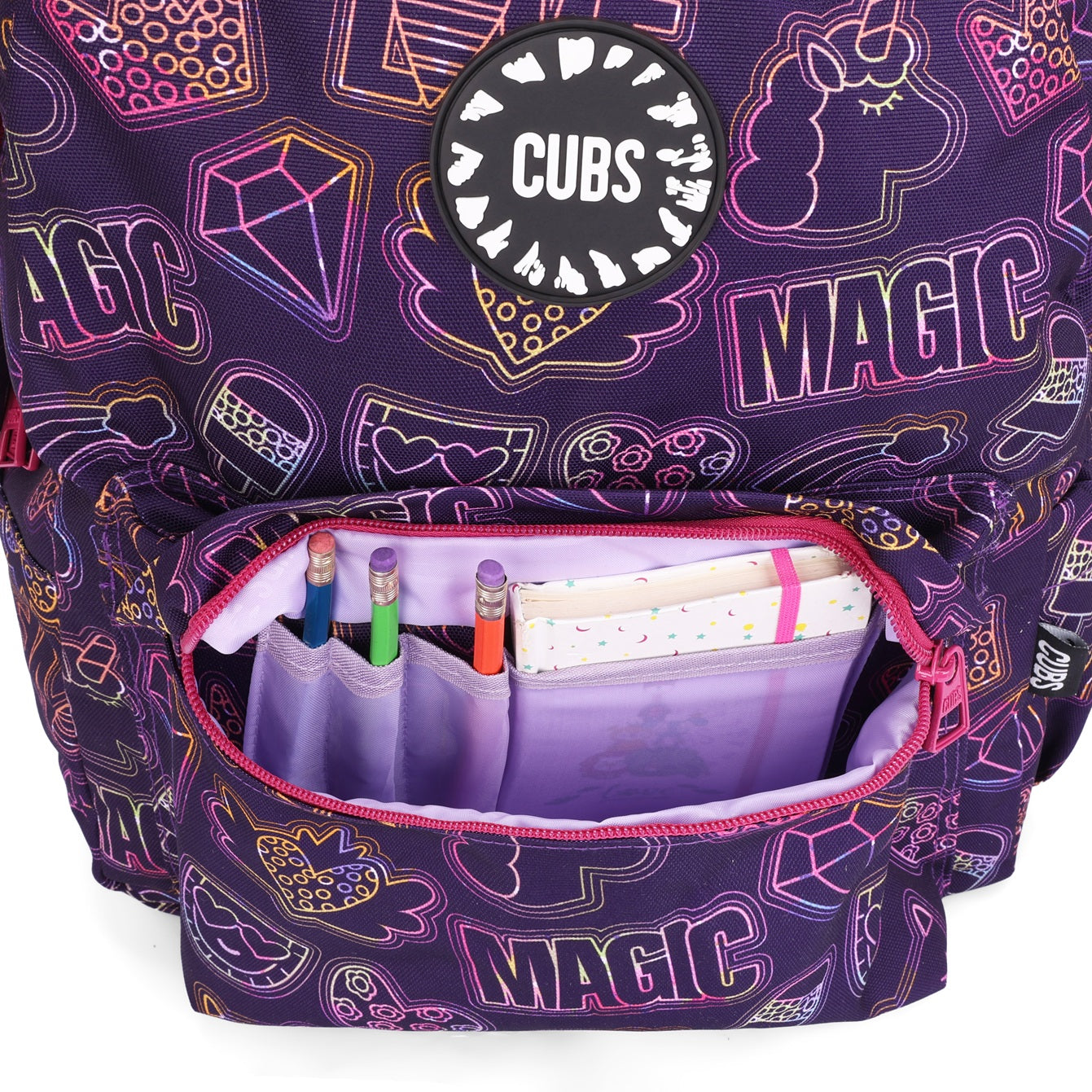 Doodle Purple Junior Student BackPack 28L