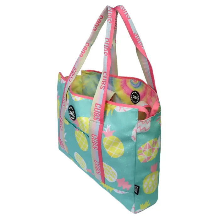Pastel Pineapples & Pastel Tie Dye Double Face Tote Bag