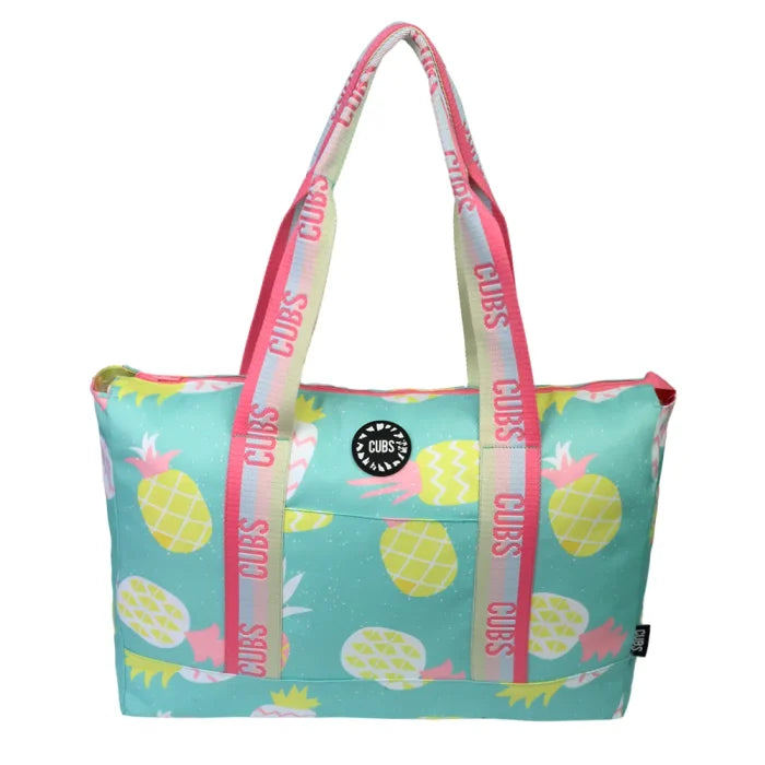 Pastel Pineapples & Pastel Tie Dye Double Face Tote Bag