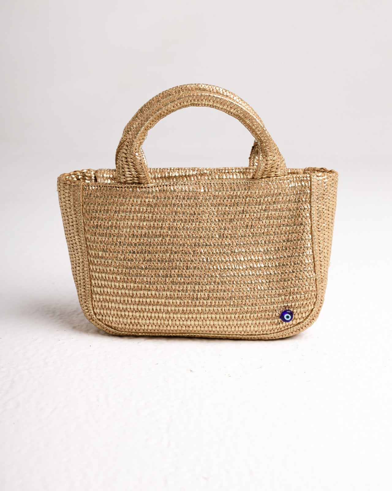 The Mini in Metallic Gold Raffia