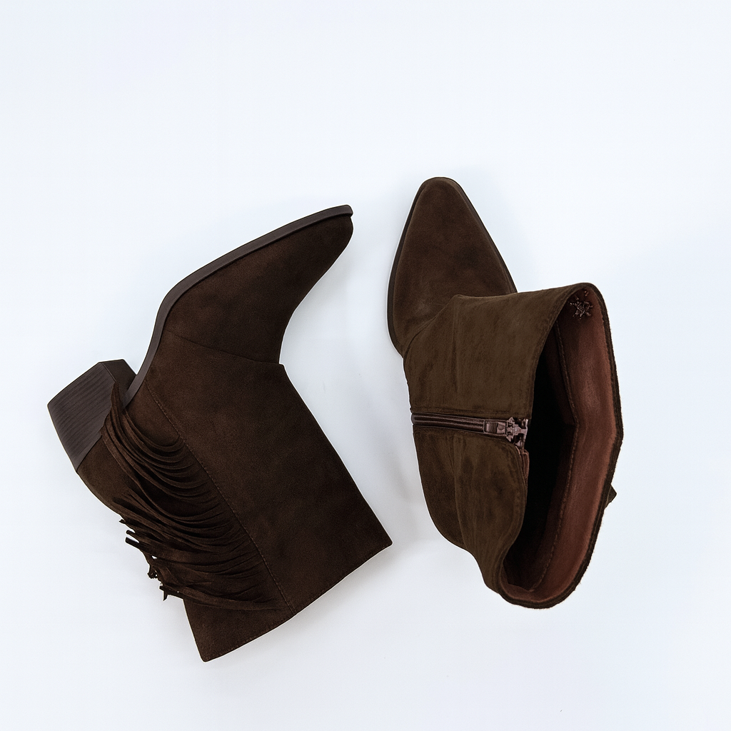 Suede Ankle Boot For Women P6 Brown