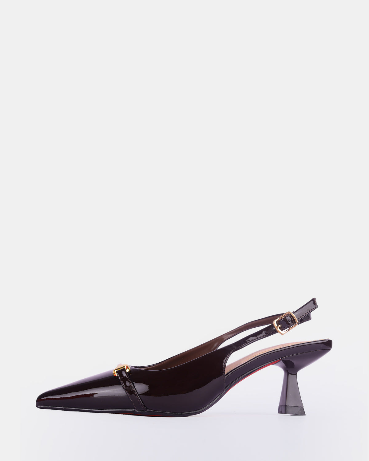 Women's Patent Buckle Slingback Heels