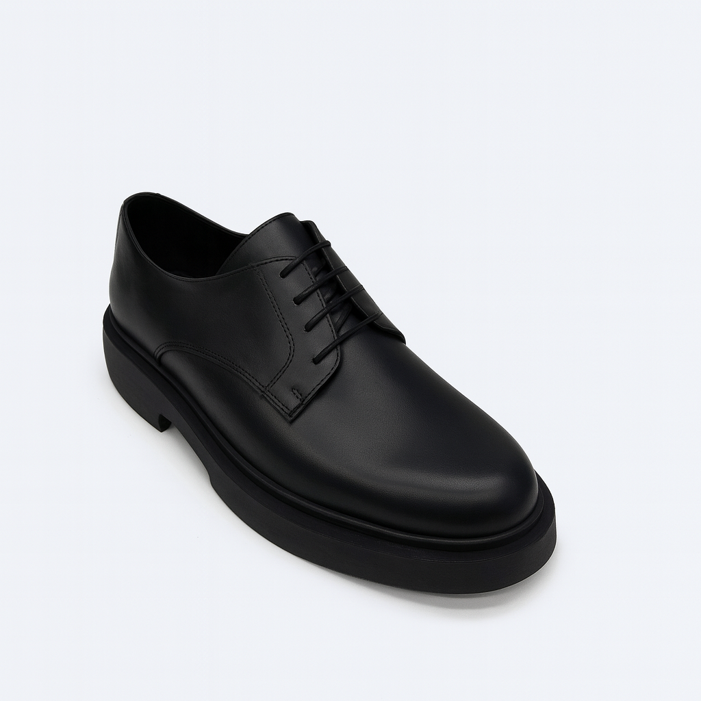 Men’s Black Chunky Derby Shoes