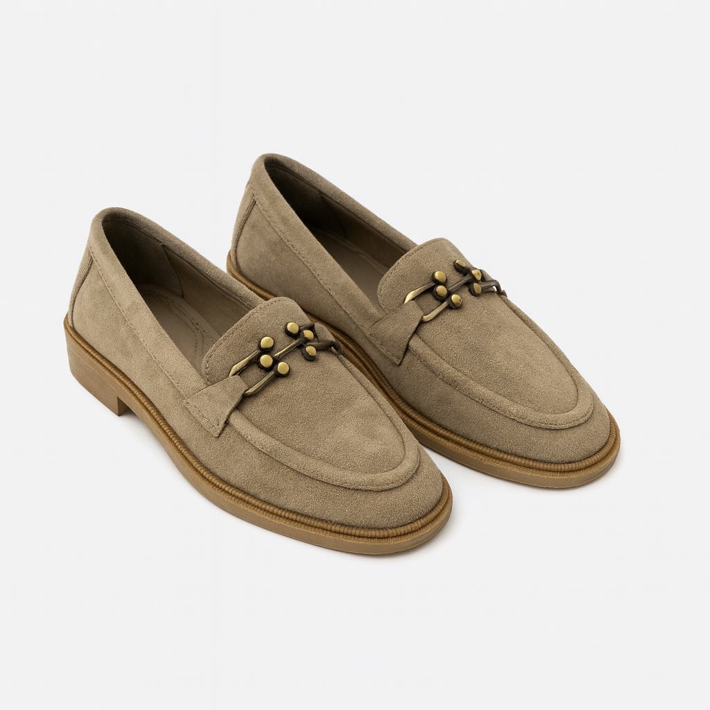 Loafers Suede Flat Women 519 Caffe