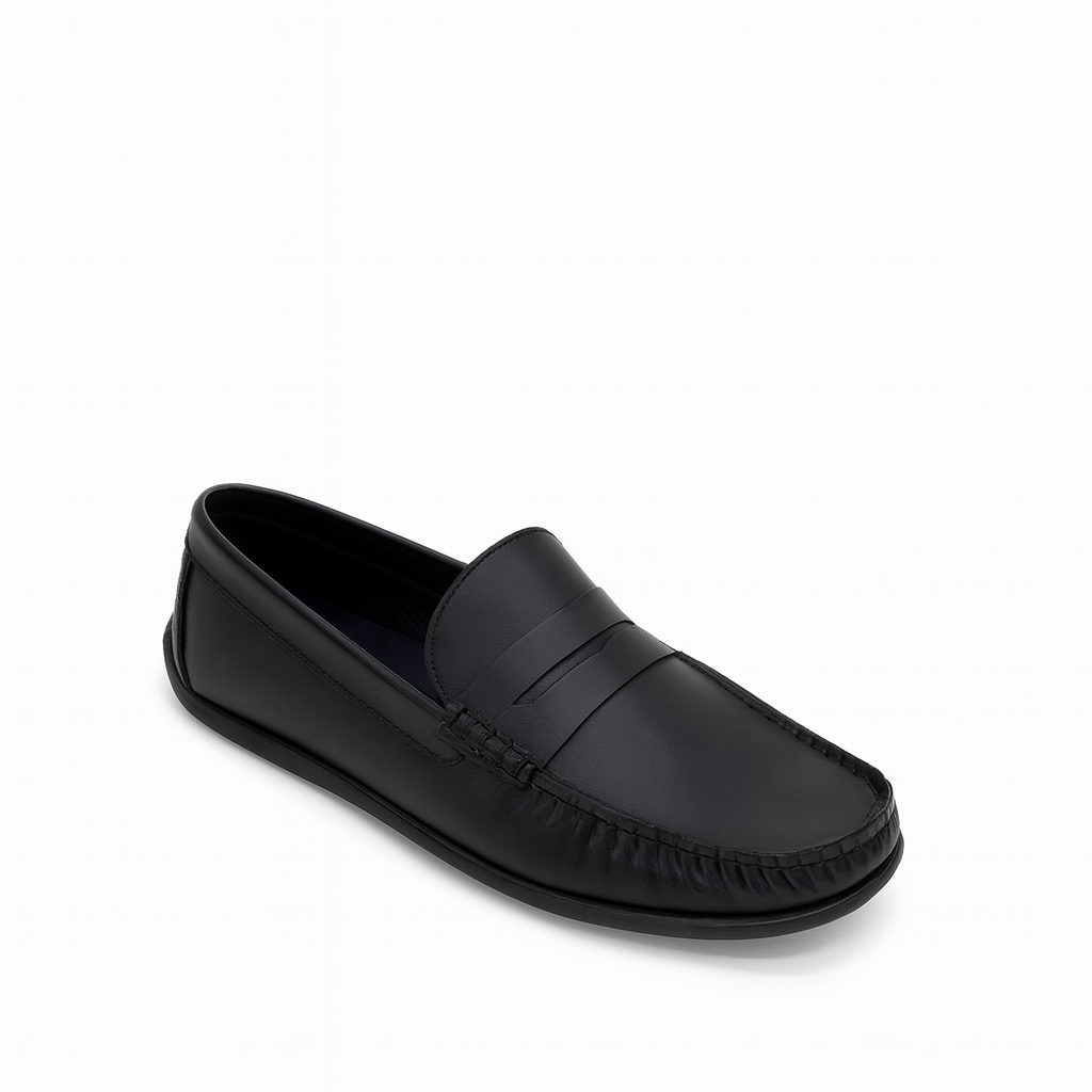 Men’s Black Suede Penny Loafers