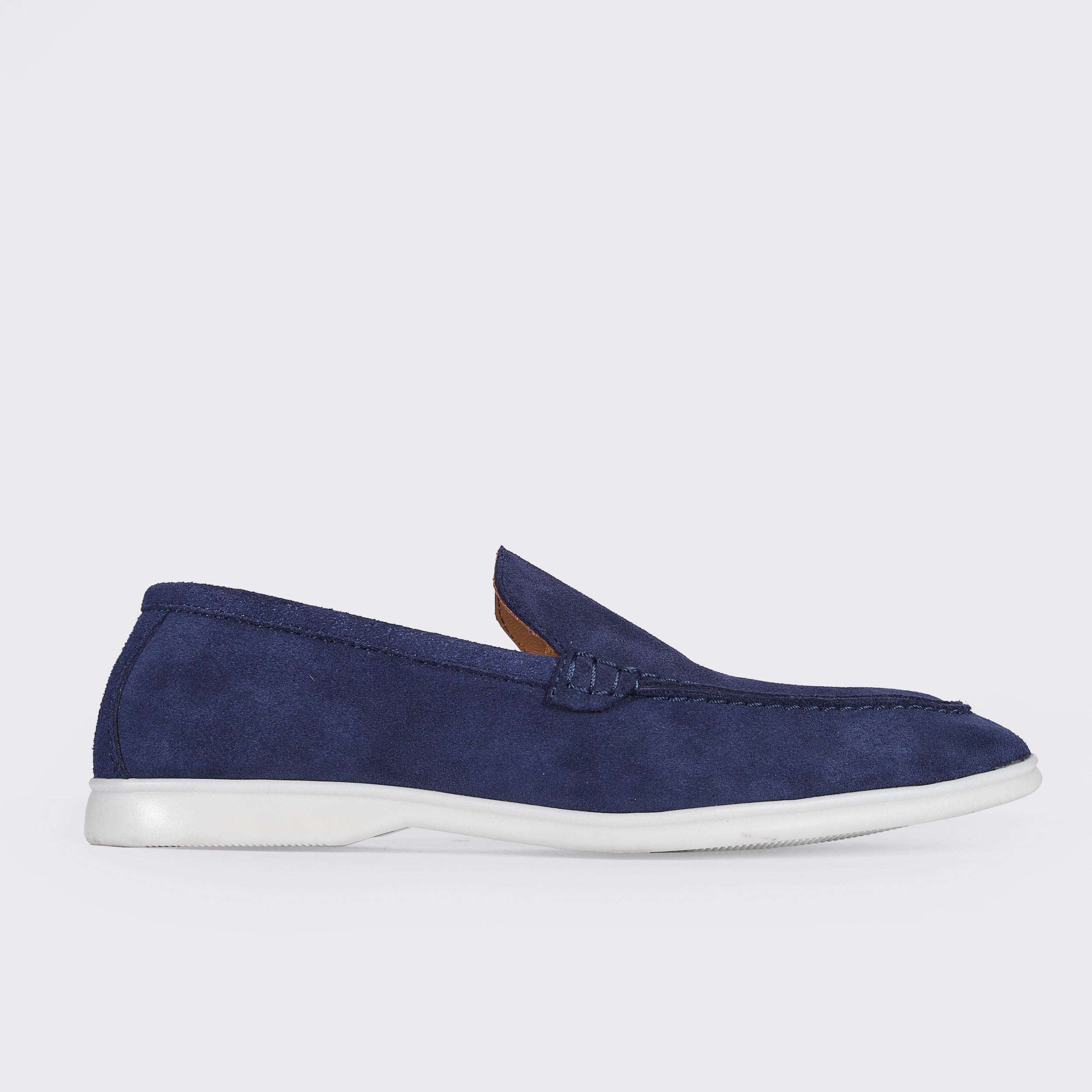 Heritage Suede Flat Loafers For Men Navy
