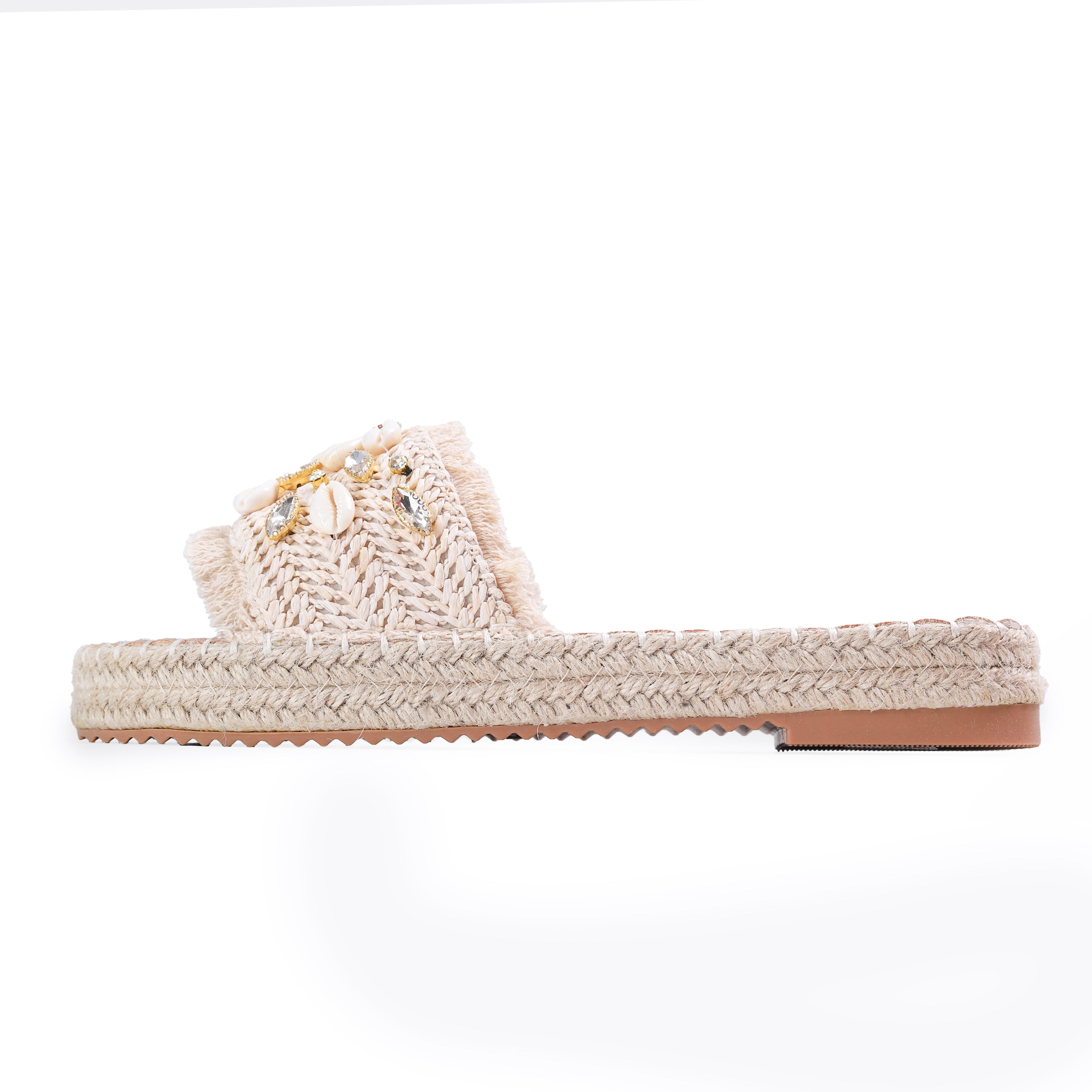 Colored Raffia Slipper For Women -119