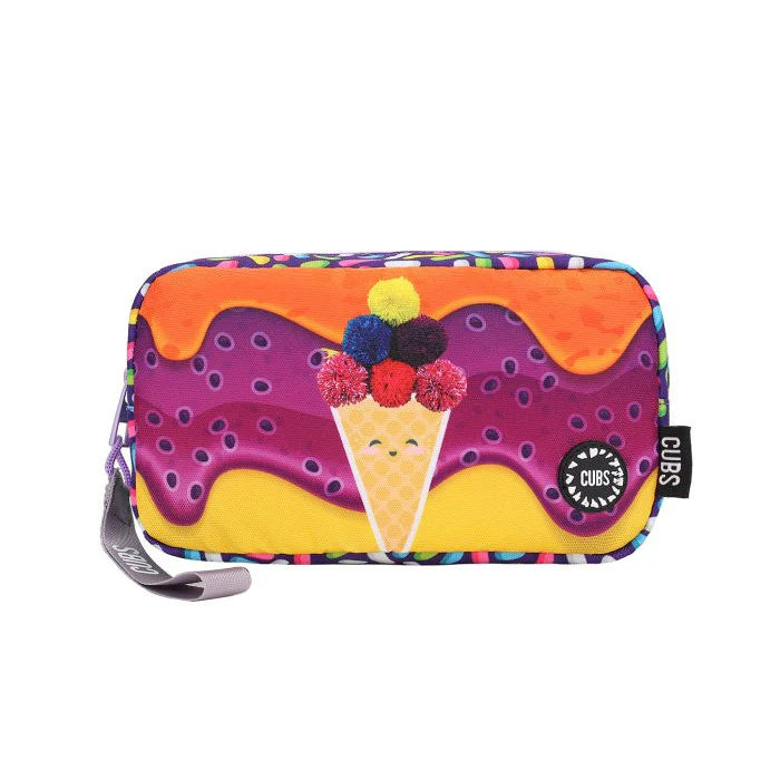 Purple Ice Cream Special Embroidery Pencil Case