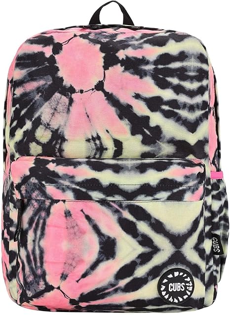 CUBS Junior Student Backpack Black/Pink Tie-Dye