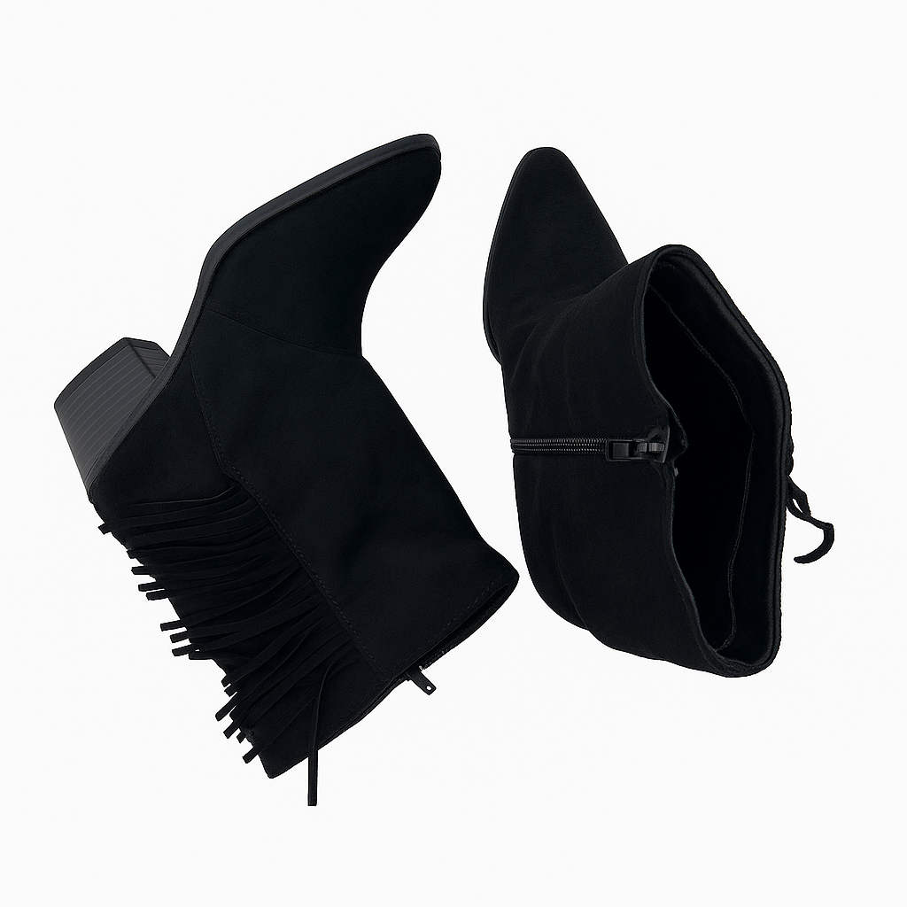 Suede Ankle Boot For Women P6 Black