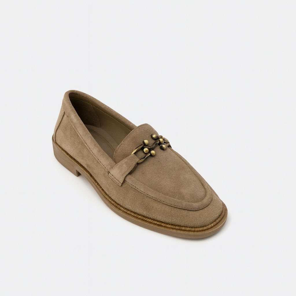 Loafers Suede Flat Women 519 Caffe
