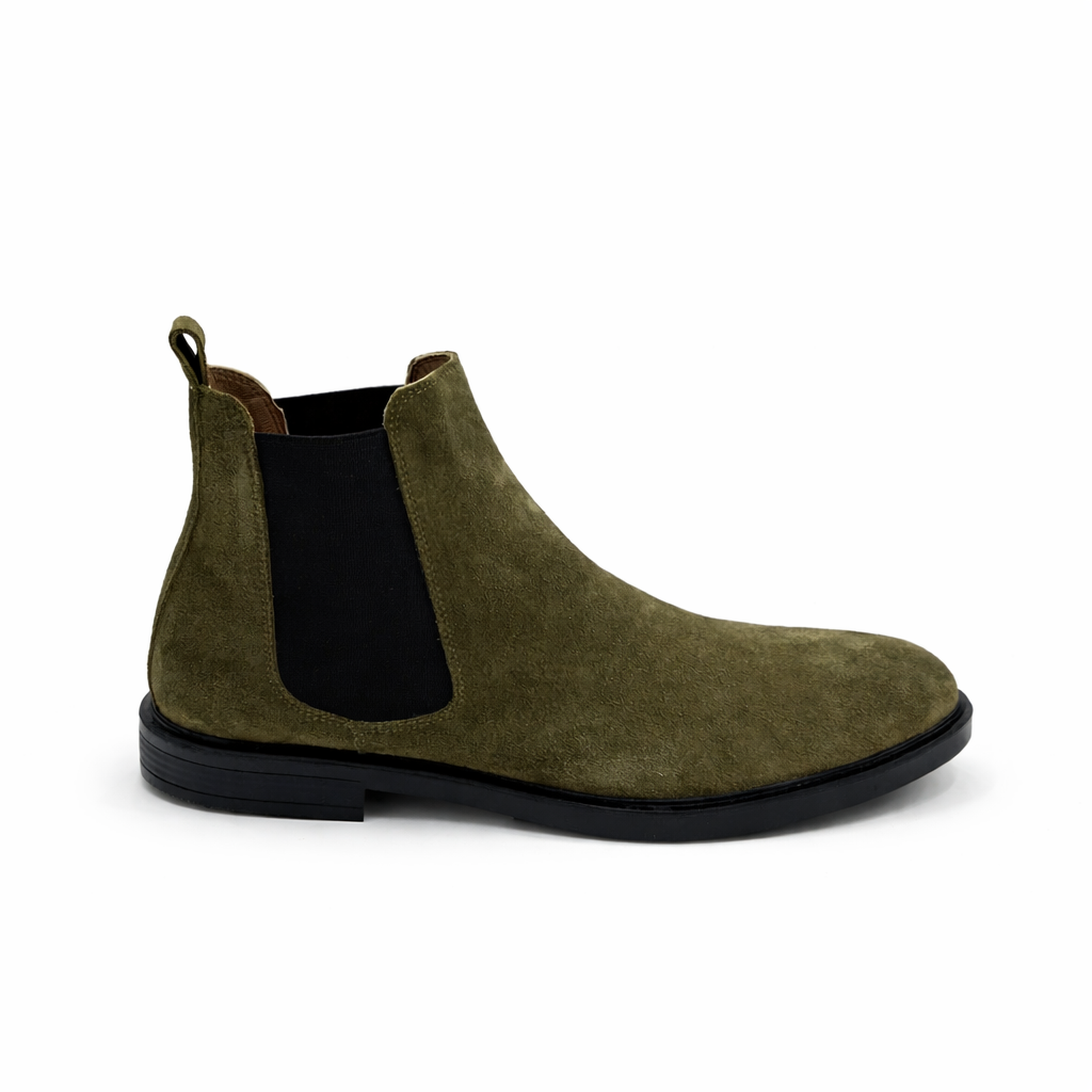 Suede Ankle Boot For Men Olive