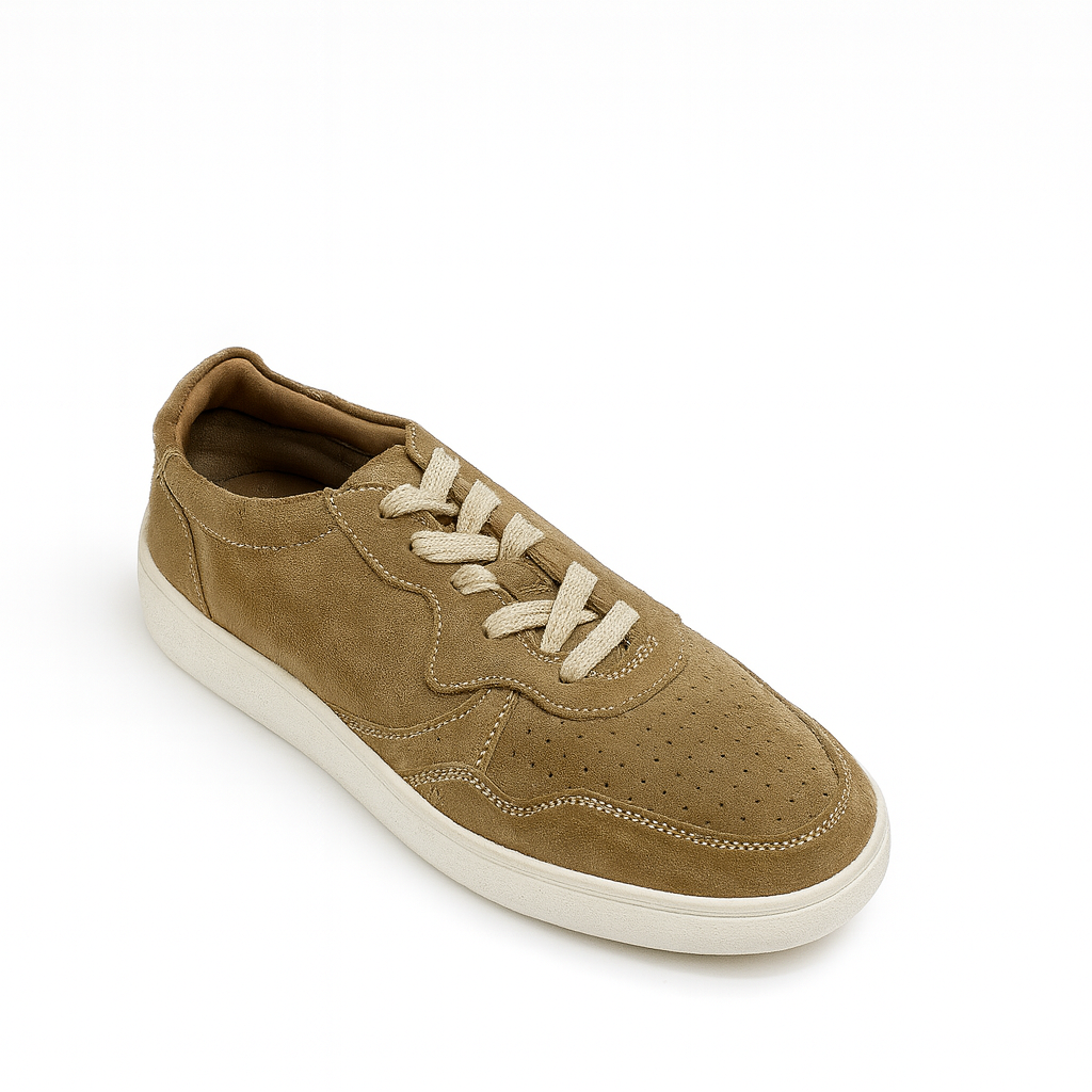 Grey Suede Lace-Up Sneakers for Men