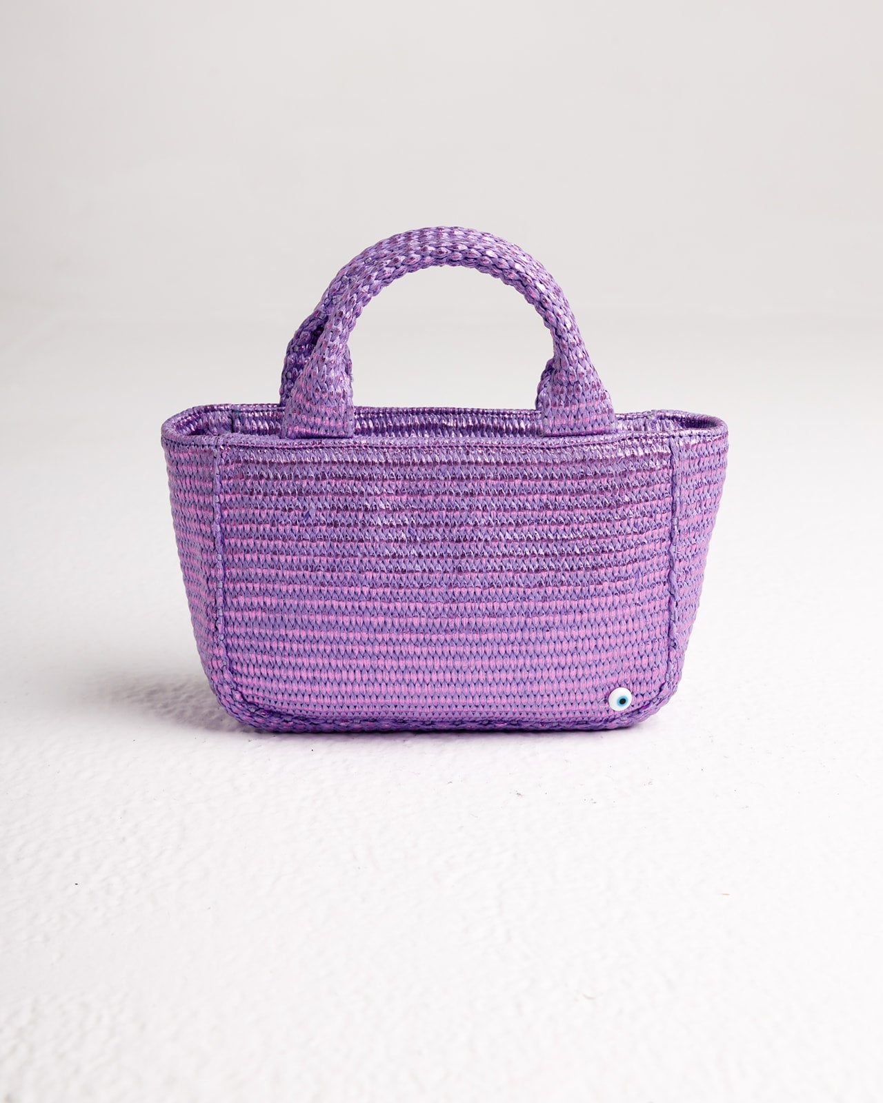 The Mini Metallic Raffia in Lilac