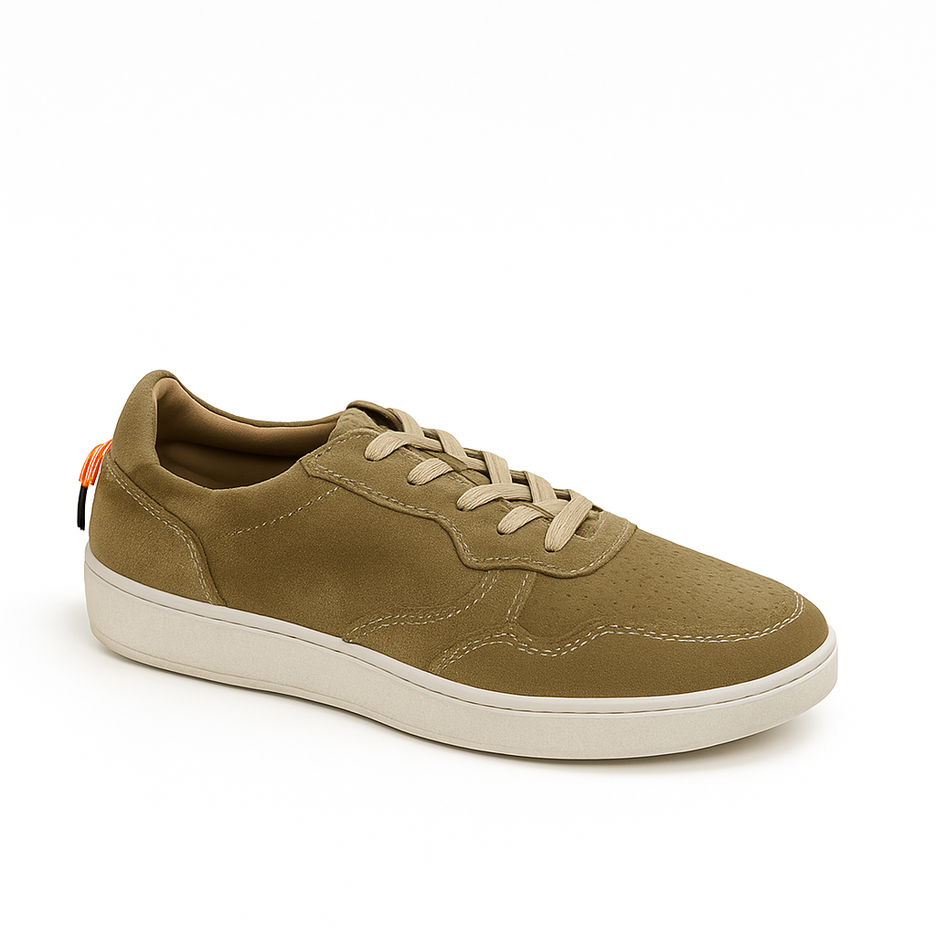 Grey Suede Lace-Up Sneakers for Men