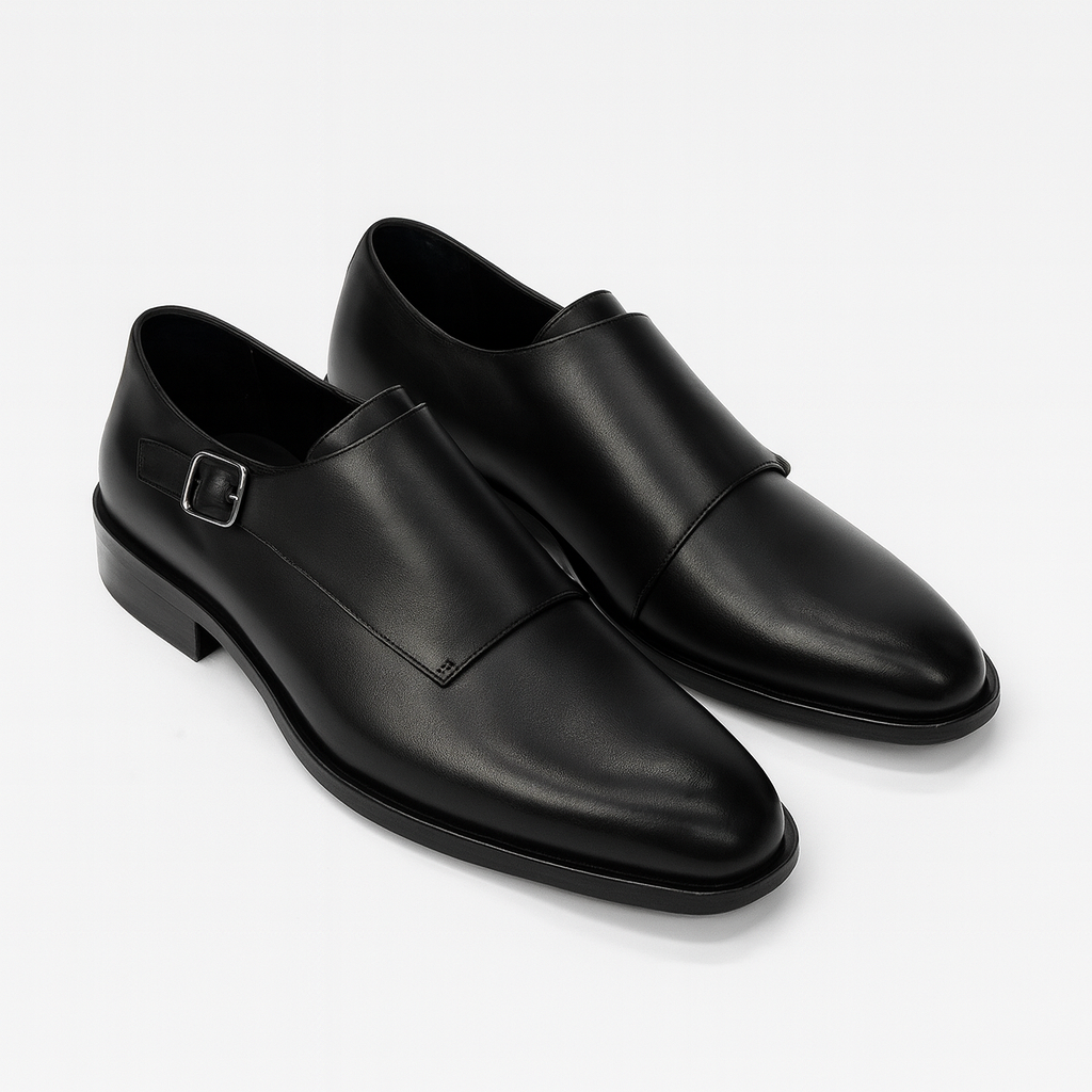Men’s Double Monk Strap Dress Shoes – Black
