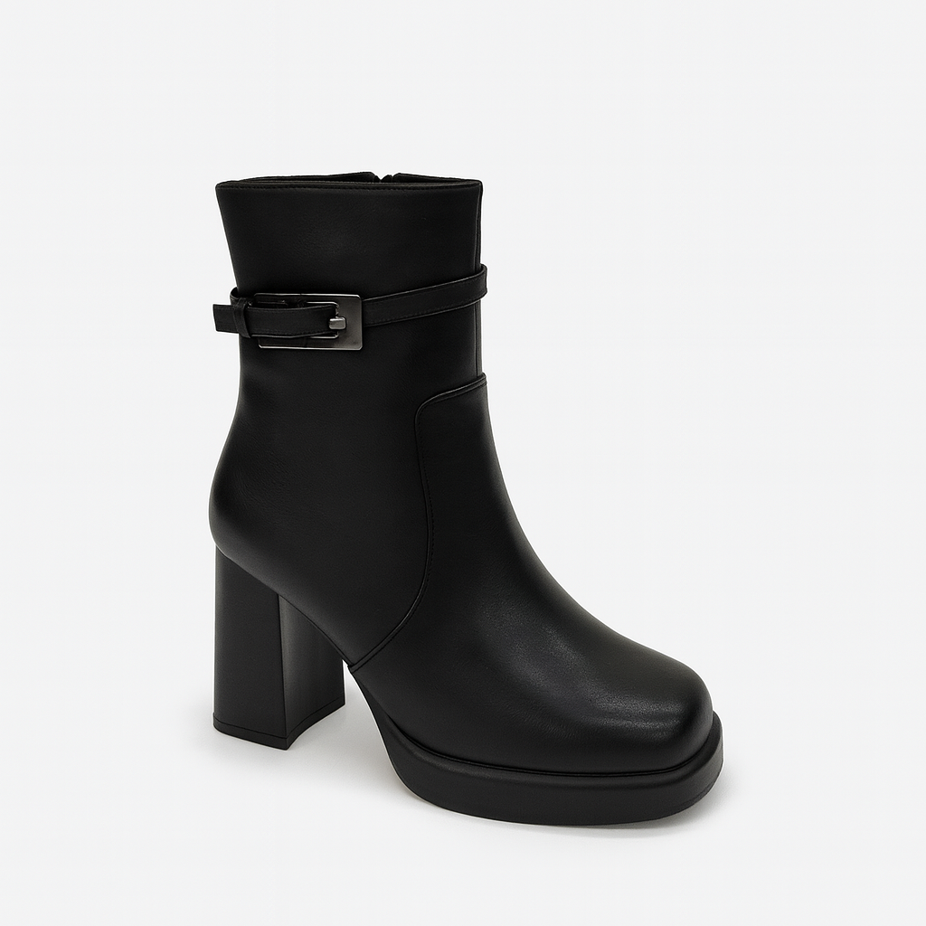 Leather Ankle Boot For Women Black