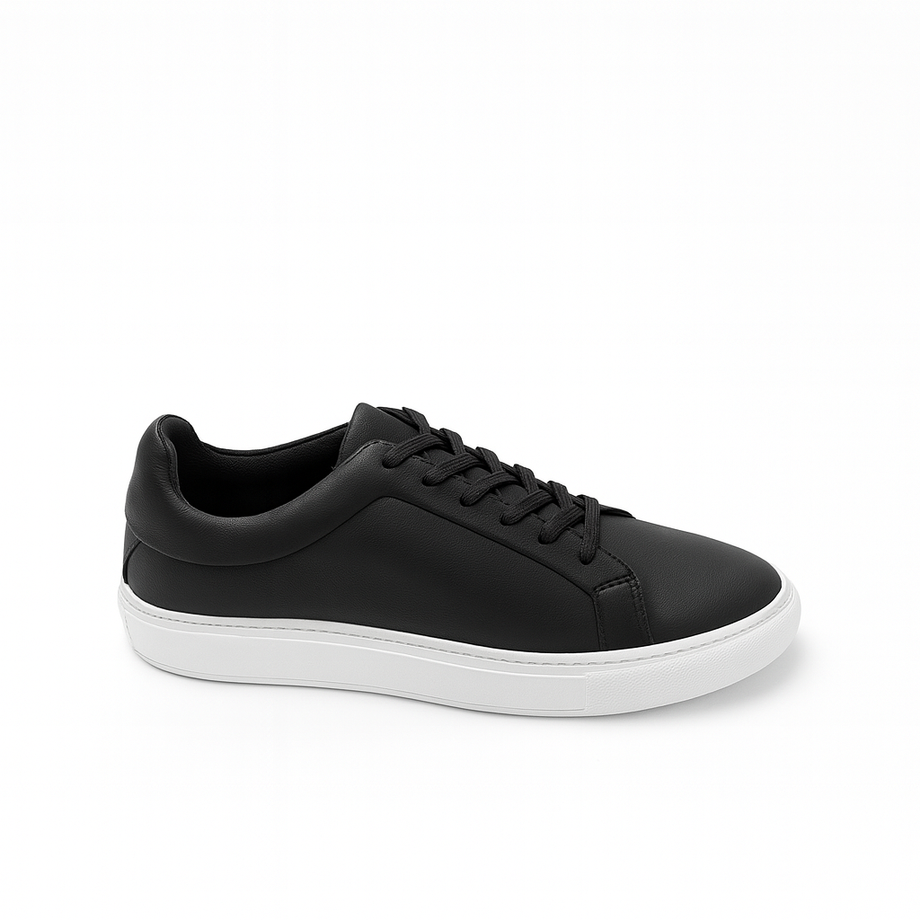 Black Casual Lace-Up Sneakers for Men