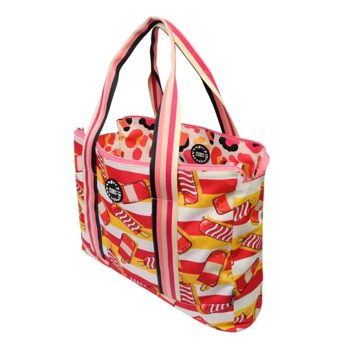 Pink Leopard & Popsticks Double Face Tote Bag