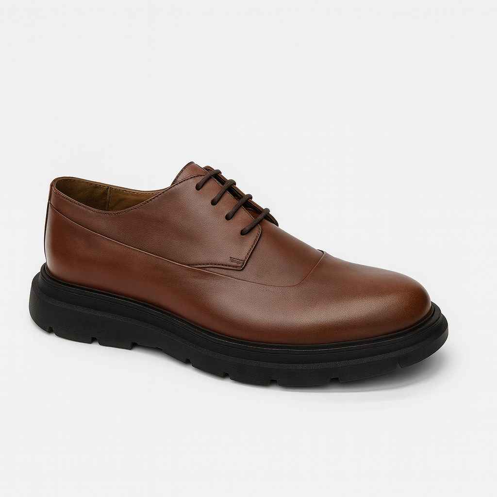 Men’s Modern Brown Derby Shoes – Comfort Sole