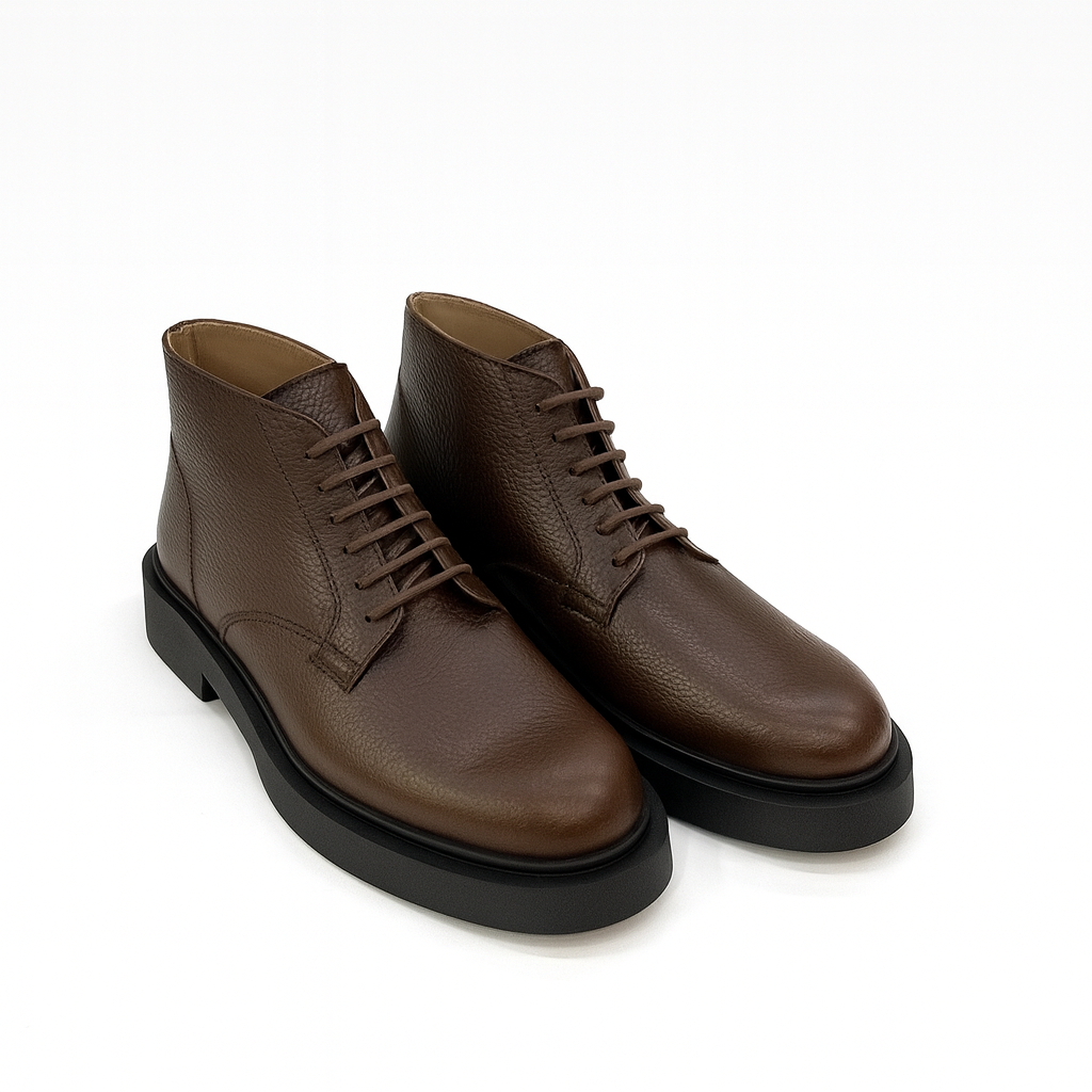 Leather Ankle Boot For Men Brown
