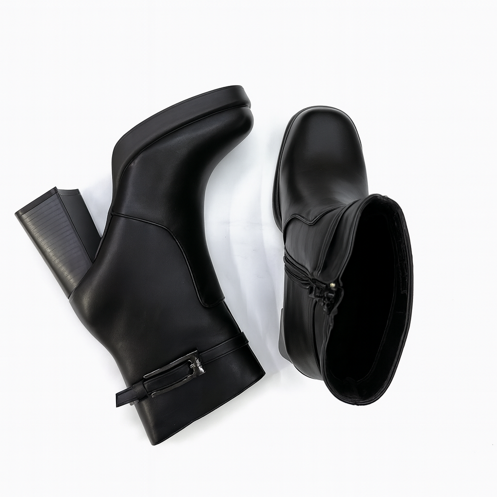 Leather Ankle Boot For Women Black