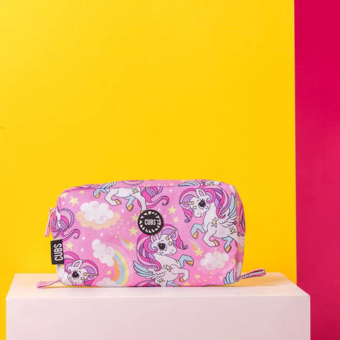 Baby Pink Unicorn and Rainbows Pencil Case