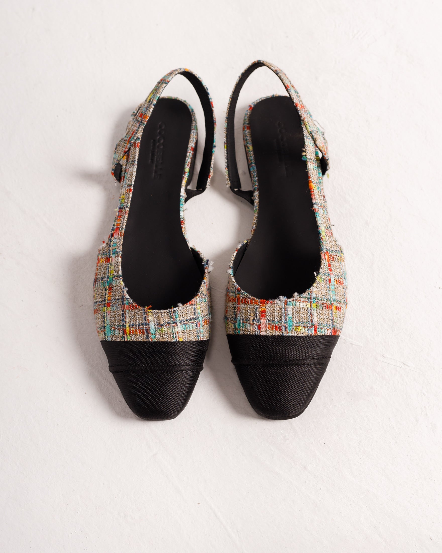 Jackie-O slingback flats in Colored Plaid