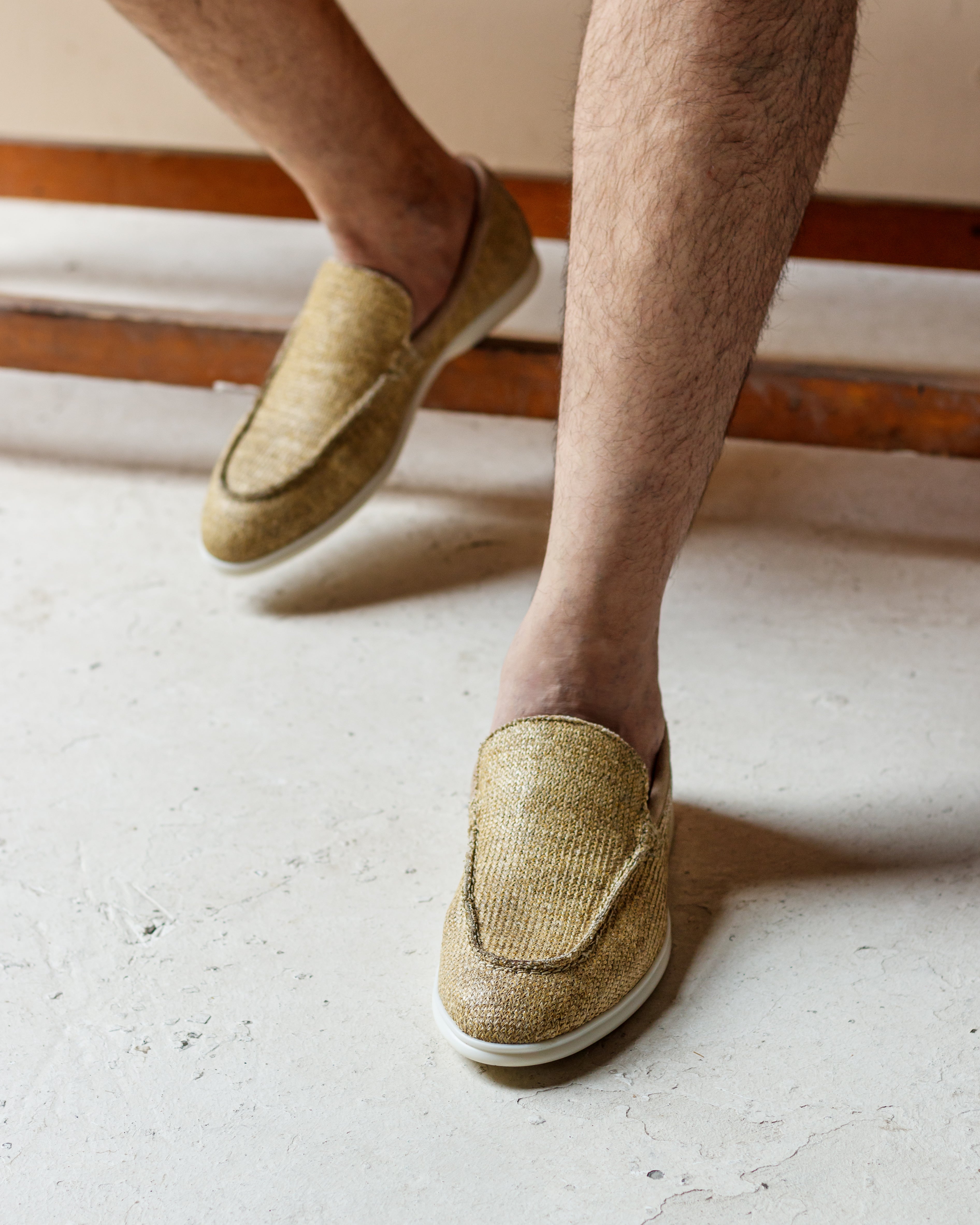 Heritage Raffia Flat Loafers For Men