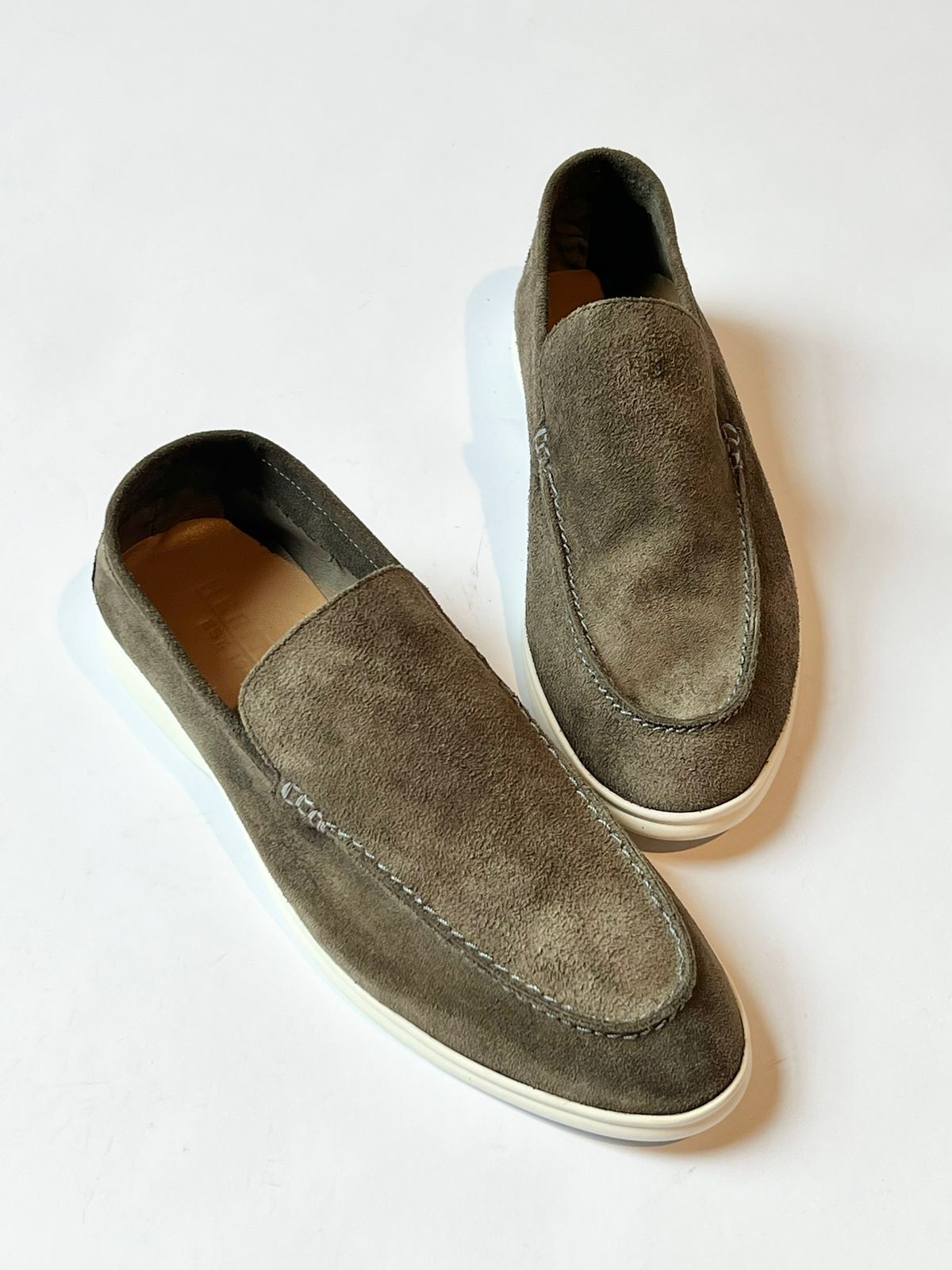 Heritage Suede Flat Loafers For Men Grey