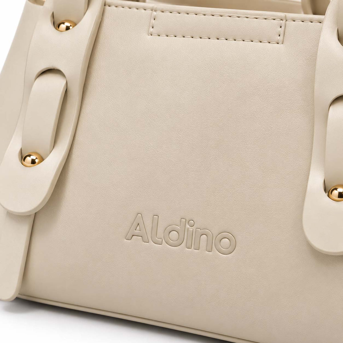 Aldino structured leather tote bag in beige