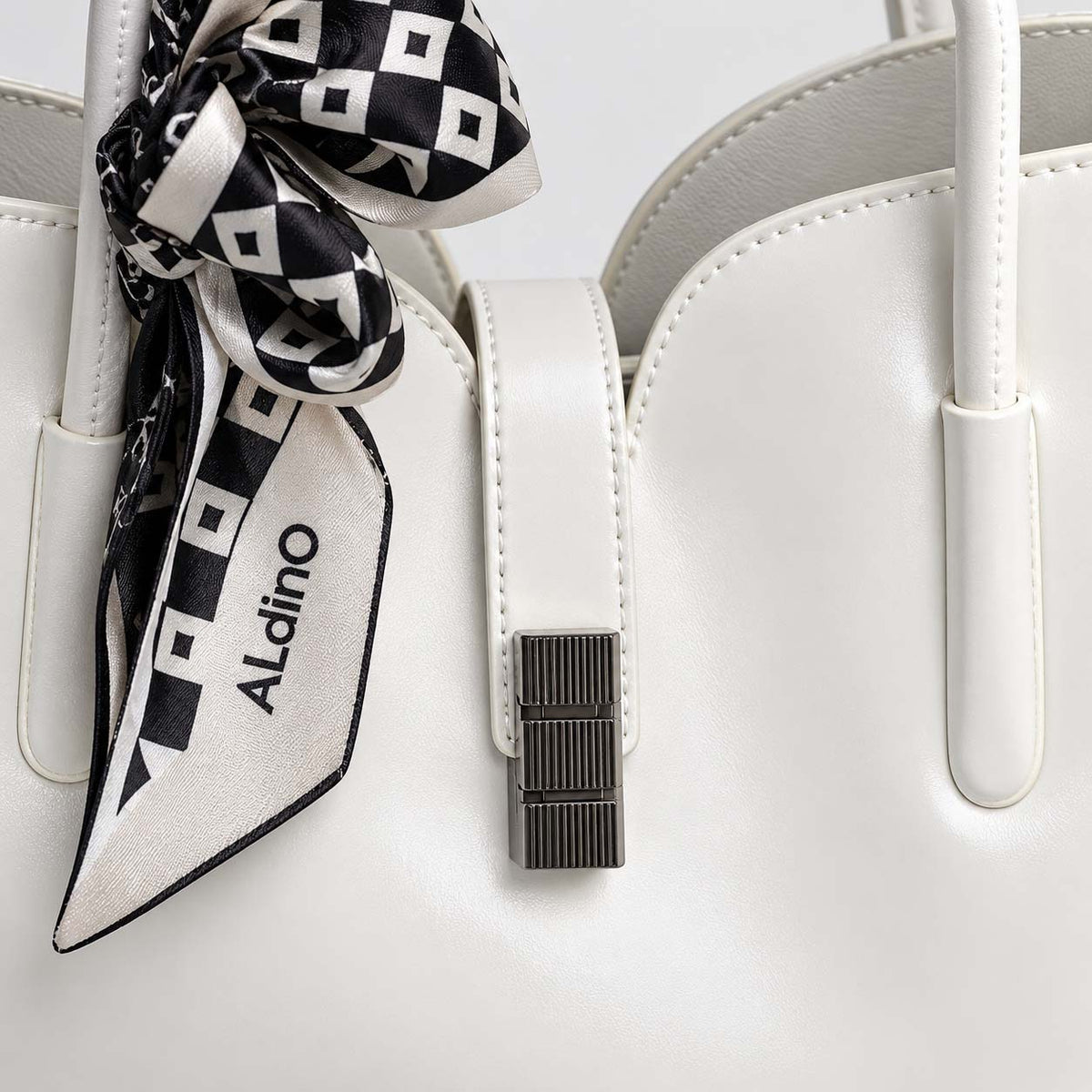 Aldino large structured tote bag in white