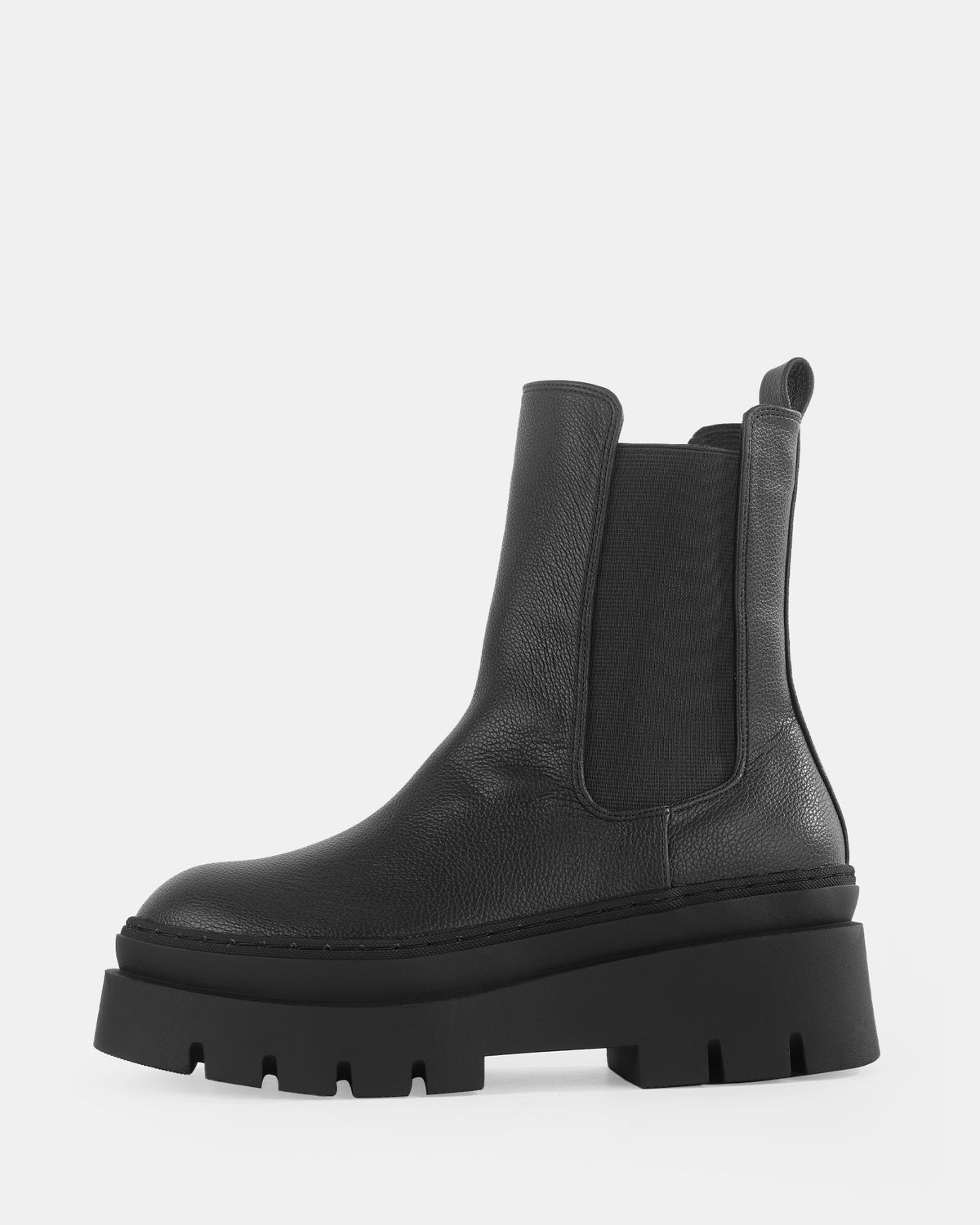 Botshy Women's Chunky Leather Chelsea Boot Black
