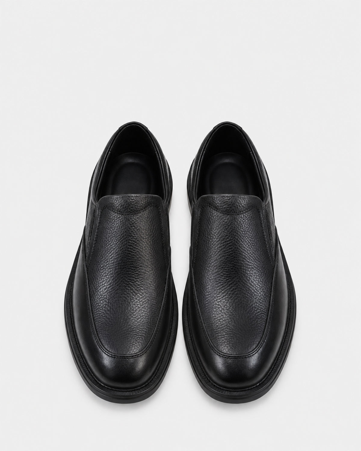 Men's Leather Moc-Toe Slip-On – Black & Brown